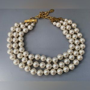 Carolee 3 Row Pearl Necklace